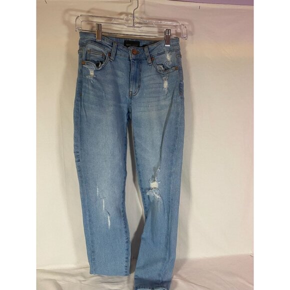 Kendall & Kylie Women's Blue Size 1/25 Skinny Distressed 5 Pocket Jeans - Picture 1 of 10
